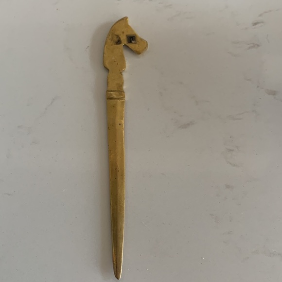 brass Accents Vintage Brass Horse Letter Opener Made In India 5 X 8